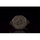 CRUSADERS ERA BRONZE RING WITH CROSS