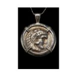 ALEXANDER THE GREAT TETRADRACHM COIN PENDANT - PAX ROMANA BRAND