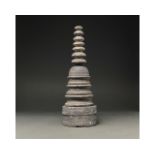 GANDHARA DARK GREY SCHIST STUPA