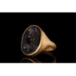 RARE ROMAN INTAGLIO RING WITH ALEXANDER III THE GREAT - XRF