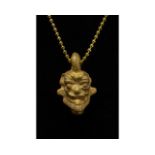 RARE SUMERIAN PAZUZU HEAD GOLD PENDANT - XRF TESTED