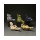 COLLECTION OF 5 SELJUK POTTERY OIL LAMPS