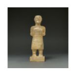 WESTERN ASIATIC STANDING ALABASTER FIGURE