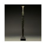 SUPERB ANCIENT BRONZE SWORD WITH HANDLE