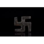 ROMAN BRONZE SILVERED SWASTIKA BROOCH