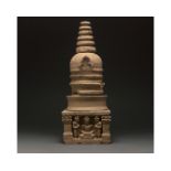 SUPERB GANDHARA SCHIST STONE STUPA