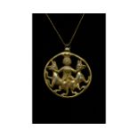 VERY RARE ALEXANDER THE GREAT CONQUERING THE AIR ON GRYPHONS PENDANT