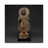 GANDHARA SCHIST STONE FIGURE OF BUDDHA