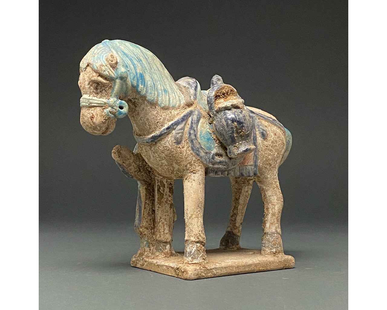 CHINA, MING DYNASTY GLAZED POTTERY HORSE AND GROOM - Image 4 of 6