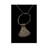 VIKING SILVER AXE SHAPED PENDANT WITH LOOP