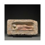 CHINA, SONG DYNASTY POTTERY BRICK WITH MUSICIAN