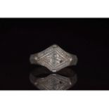 VIKING AGE SILVER RING WITH SYMBOLS