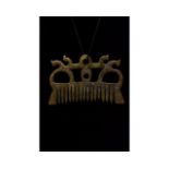 VIKING ERA BRONZE HAIR COMB PENDANT