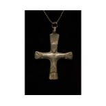 CRUSADERS ERA SILVER CROSS PENDANT WITH JESUS