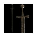 VIKING IRON SWORD WITH HANDLE