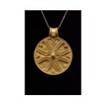 VIKING AGE GOLD FILIGREE CROSS PENDANT - XRF TESTED