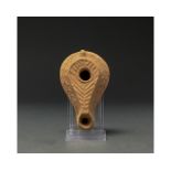 ROMAN TERRACOTTA OIL LAMP WITH DECORATION