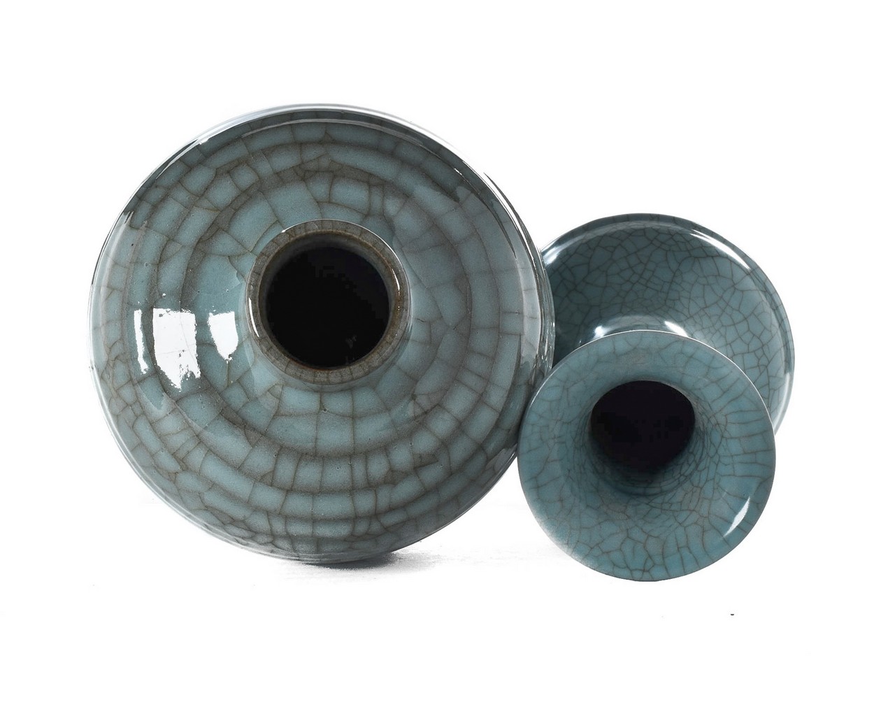 PAIR OF CHINESE CRACKLED GLAZE PORCELAIN VESSELS - Image 7 of 8