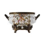 CHINESE PORCELAIN AND BRONZE BASIN