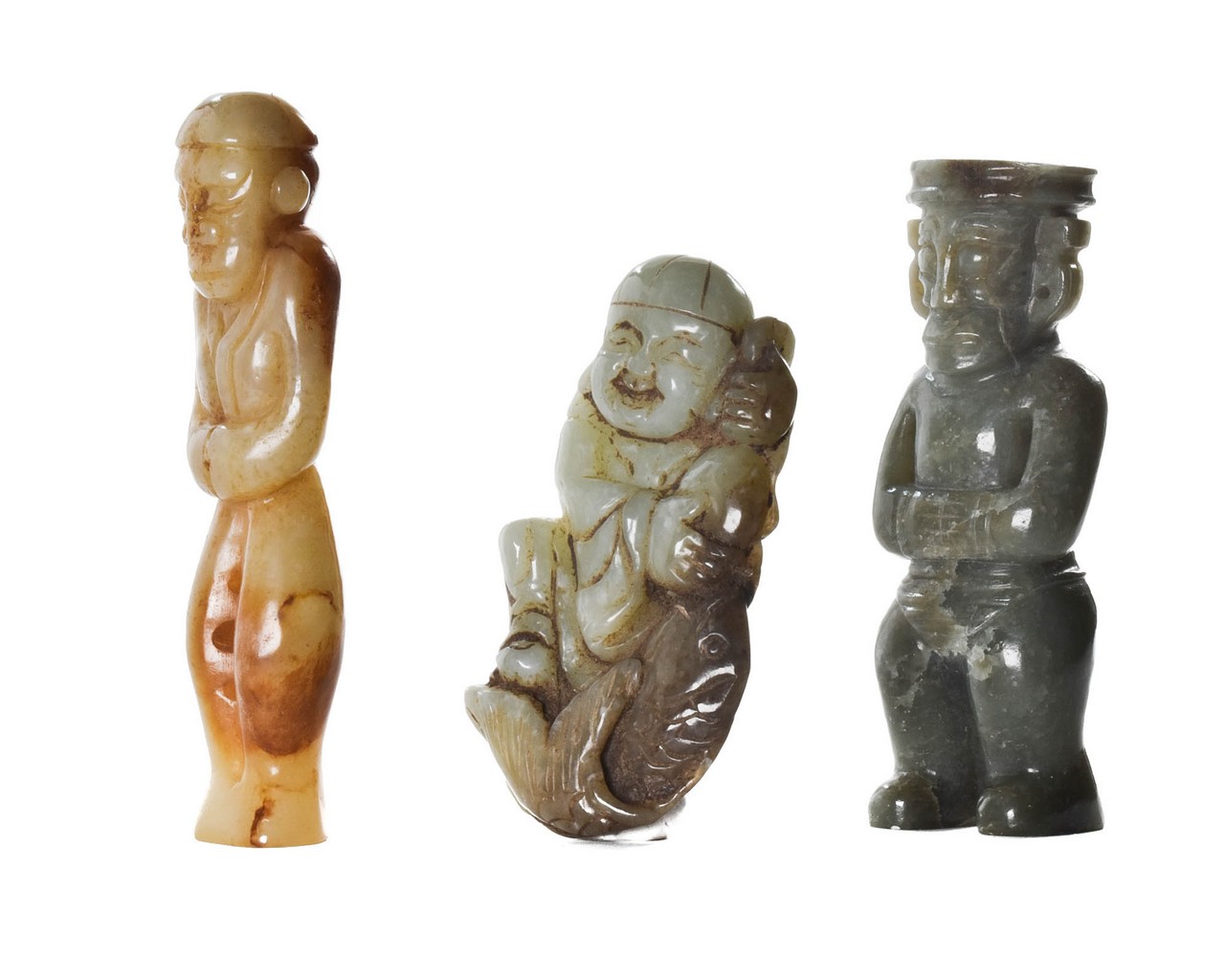 COLLECTION OF THREE CHINESE JADE CARVINGS - Image 2 of 7