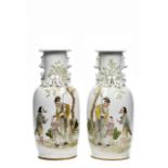 PAIR OF CHINESE PORCELAIN VASES WITH SCENES