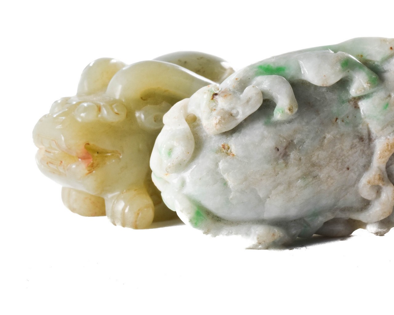 PAIR OF CHINESE JADE CARVED ANIMALS - Image 6 of 6