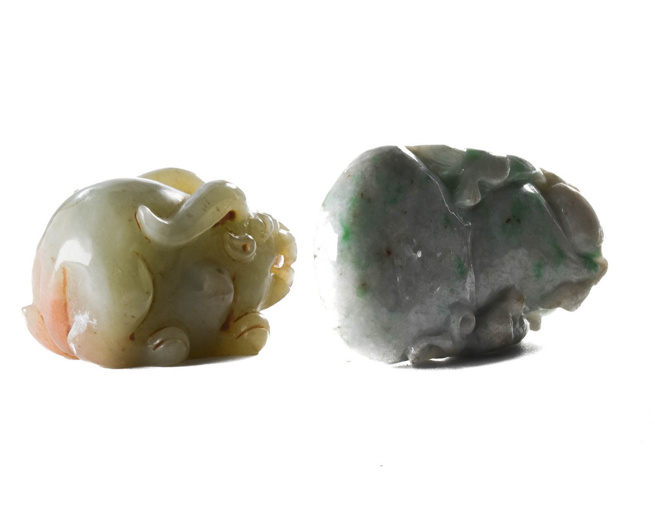 PAIR OF CHINESE JADE CARVED ANIMALS - Image 3 of 6