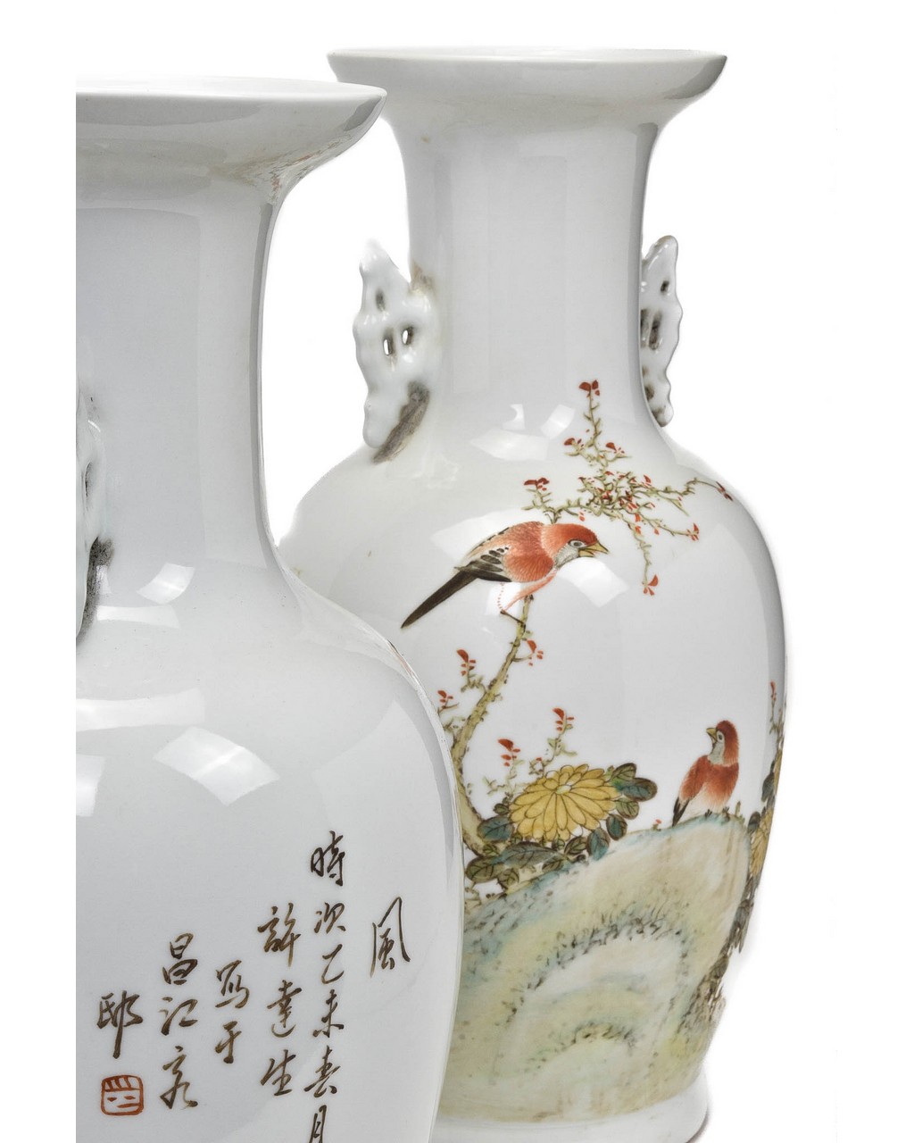 PAIR OF LARGE CHINESE PORCELAIN VASES - Image 9 of 9