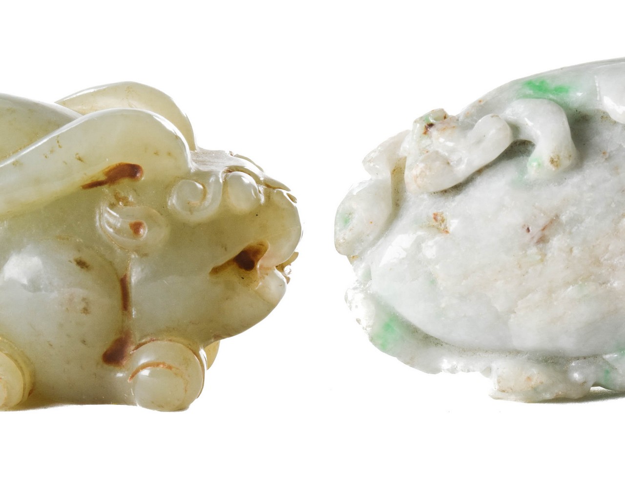 PAIR OF CHINESE JADE CARVED ANIMALS - Image 4 of 6