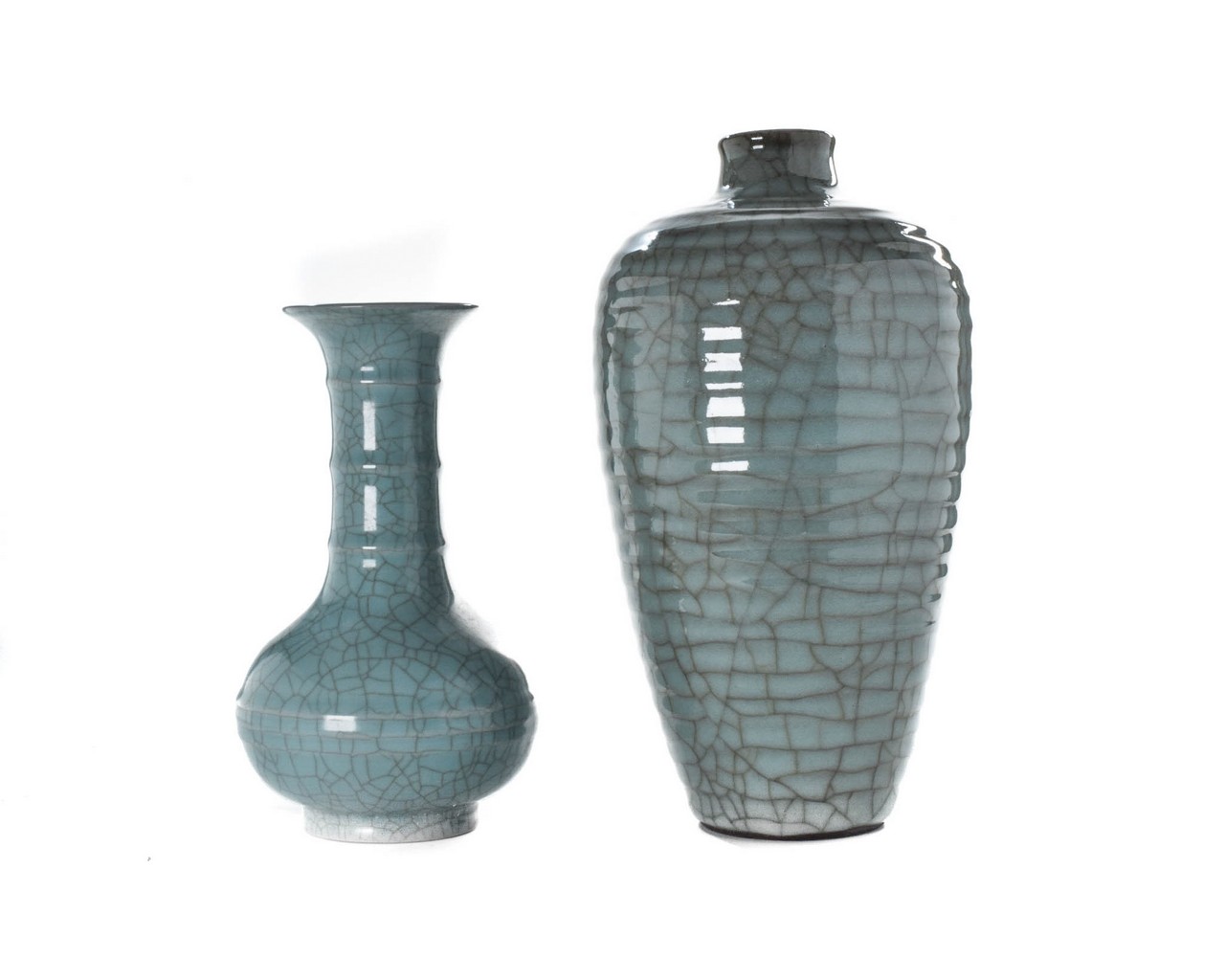 PAIR OF CHINESE CRACKLED GLAZE PORCELAIN VESSELS - Image 2 of 8