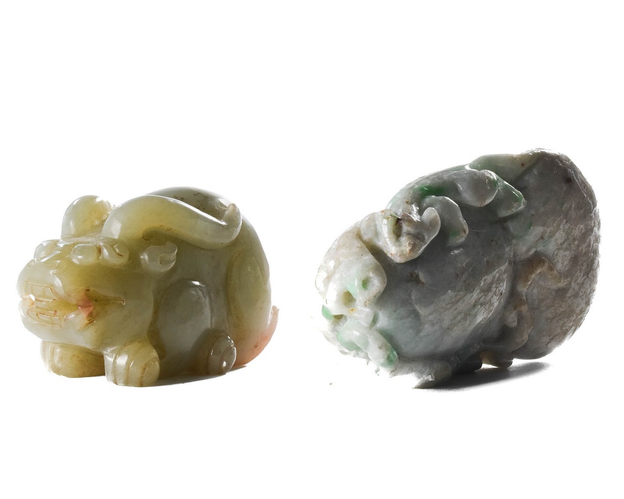 PAIR OF CHINESE JADE CARVED ANIMALS