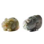 PAIR OF CHINESE JADE CARVED ANIMALS