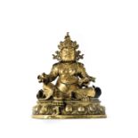 Superb Tibetan gilt Bronze Statue of the 12th Yaksha General Dzogje of the Medicine Buddha Mandala