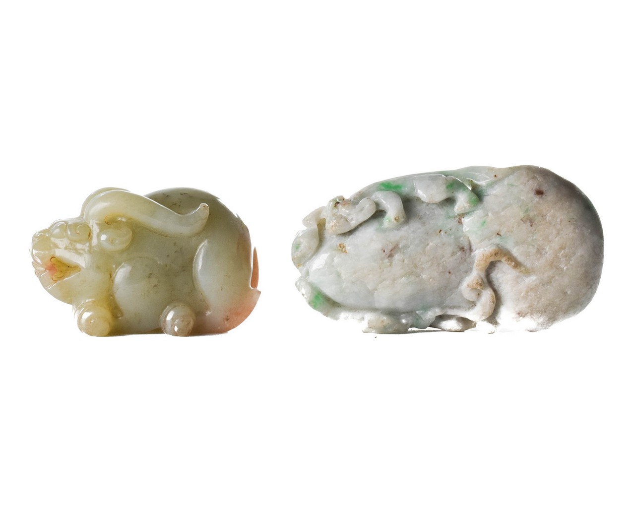 PAIR OF CHINESE JADE CARVED ANIMALS - Image 2 of 6