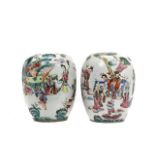 PAIR OF CHINESE FAMILE VERTE PORCELAIN VASES