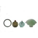 FOUR CHINESE JADE ITEMS