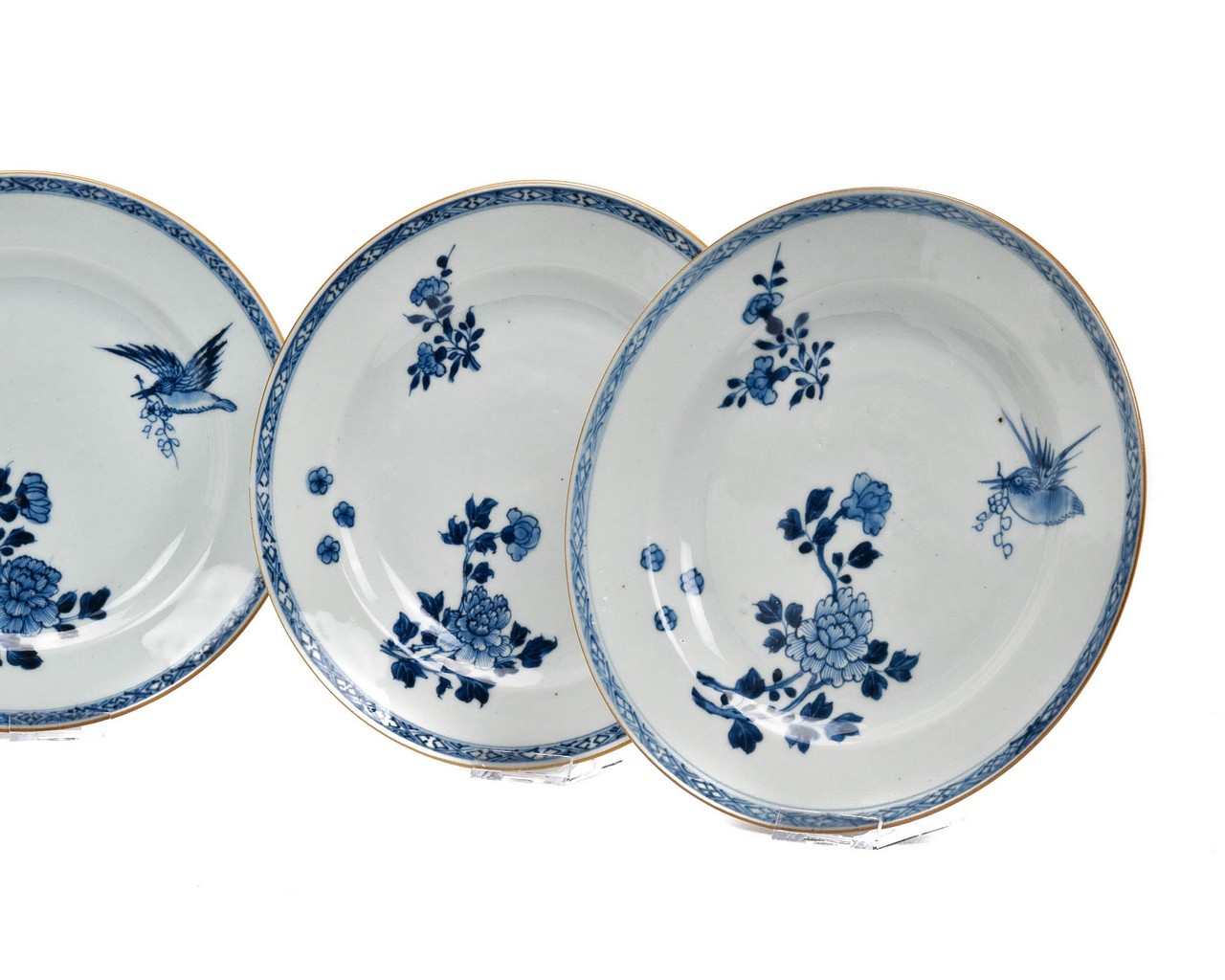 FIVE CHINESE BLUE AND WHITE PORCELAIN PLATES - Image 3 of 6