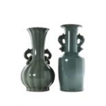 TWO CHINESE CELADON PORCELAIN VASES