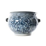 CHINESE MING STYLE BLUE AND WHITE PORCELAIN JAR