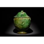 CHINESE TANG DYNASTY GREEN GLAZED TERRACOTTA JAR