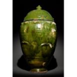 CHINESE TANG DYNASTY GREEN GLAZED TERRACOTTA JAR