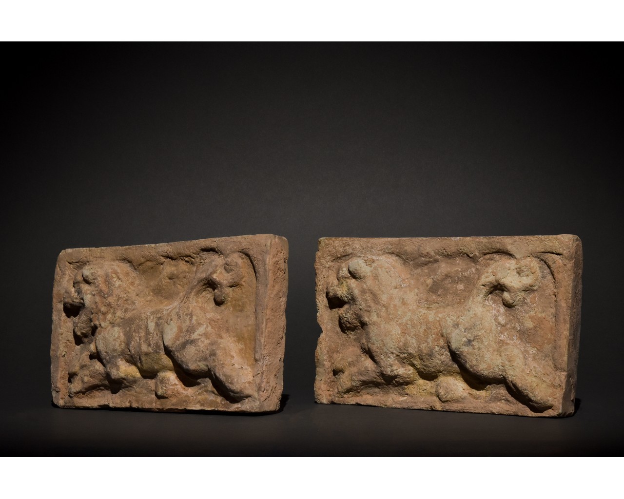 PAIR OF CHINESE SONG DYNASTY TERRACOTTA BRICKS WITH LIONS - Image 3 of 10