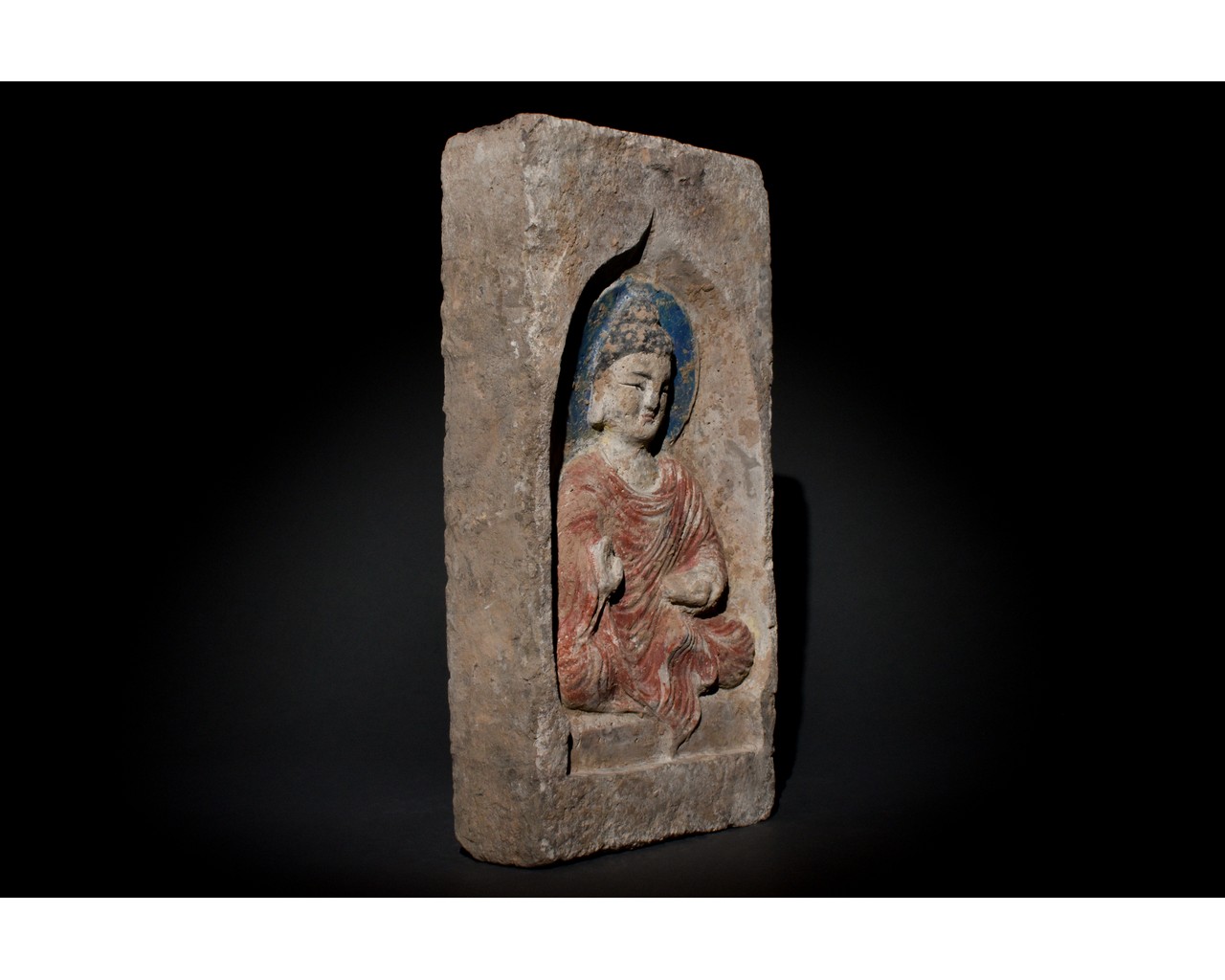 CHINESE NORTHER WEI PAINTED TERRACOTTA BRICK - Image 4 of 9