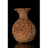 SASSANIAN RIBBED GLASS FLASK