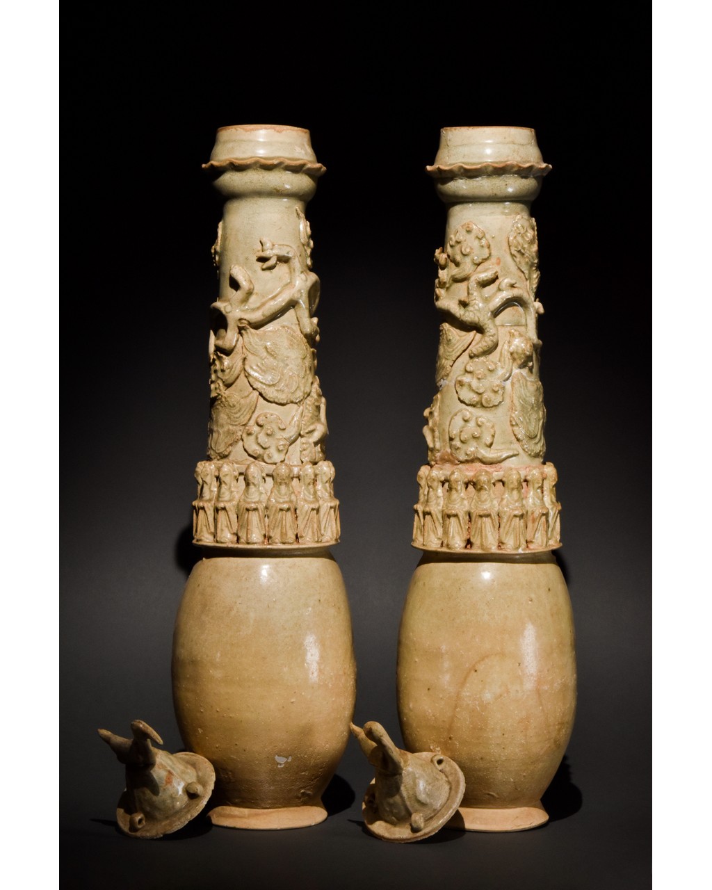 PAIR OF CHINESE SONG DYNASTY DECORATED GLAZED VASES - Image 3 of 14