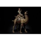 LARGE CHINESE TANG DYNASTY CAMEL AND RIDER - TL TESTED