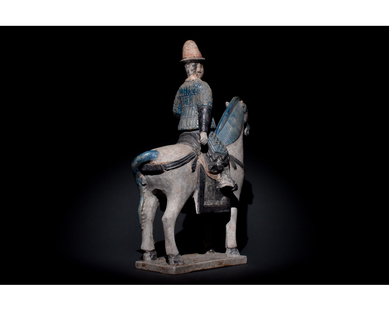 CHINESE MING DYNASTY HORSE AND RIDER FIGURE - Image 3 of 11