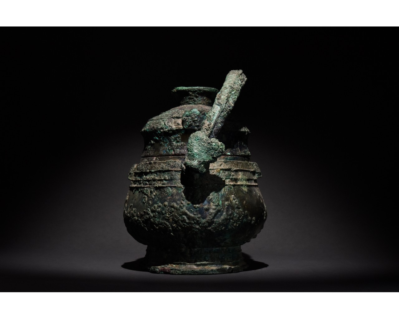 CHINESE WESTERN ZHOU BRONZE RITUAL VESSEL, YOU - XRF TESTED - Image 3 of 18