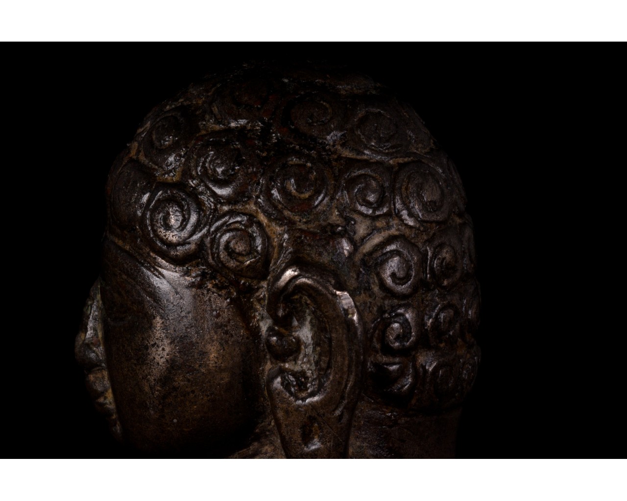 LATE GANDHARAN BRONZE BUDDHA HEAD - Image 12 of 12