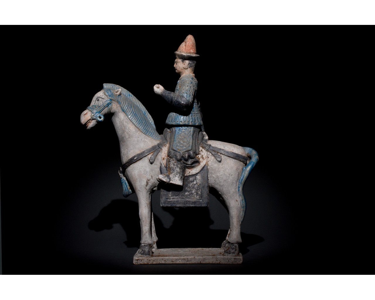 CHINESE MING DYNASTY HORSE AND RIDER FIGURE - Image 2 of 11